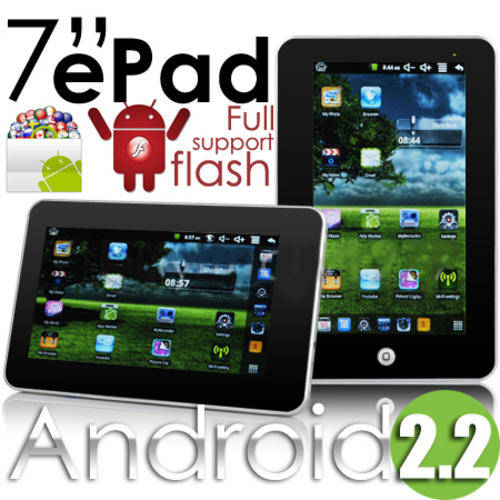 The Hottest Powerful 7 Inch Android 2.2 Tablet PC In Black  - with FREE MEMORY CARD OFFER