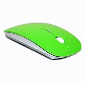 Aerodynamic 2.4GHz Wireless Optical Mouse - Green