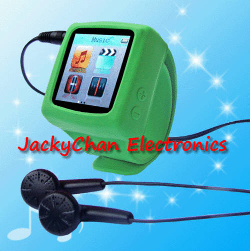 1 green color strap multi-functional - MP3, MP4, audio recorder & FM Radio watch with a 1.5" screen