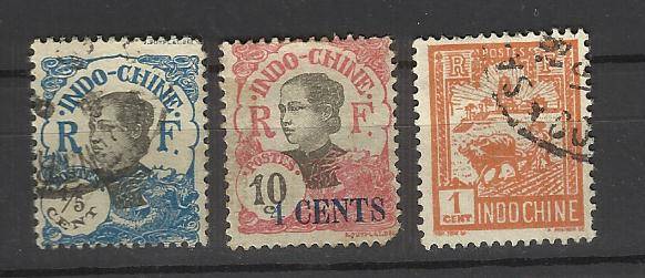 Indo-Chine. 3 Stamps. Used/hinged/rust