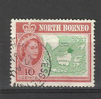 North Borneo. 1 x 10c stamp. Used/hinged