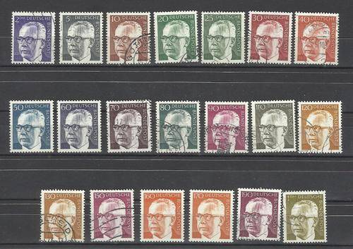 Deutsche Bundepost. Group of  20 stamps. Used few very slightly hinged