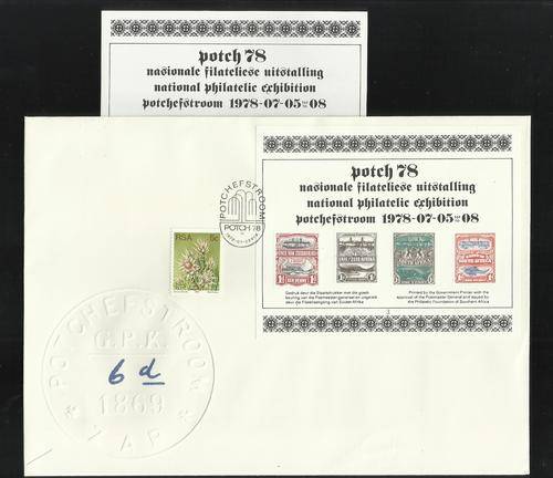 RSA. Big FDC. National Philatlic Exhibition date 1978 at Potch. (With pamphlet)