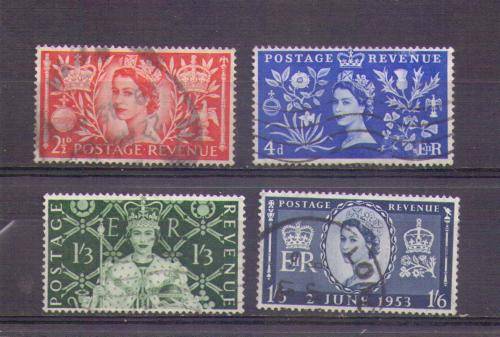 Great Britain. Complete set of 4 stamps. Used some hinged