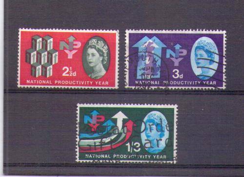 Great Britain. Complete set of 3 stamps. Used some hinged