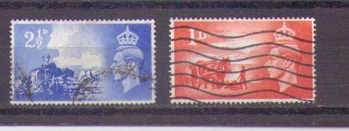 Channel-Islands. Complete set of 2 stamps. Used very slightly hinged