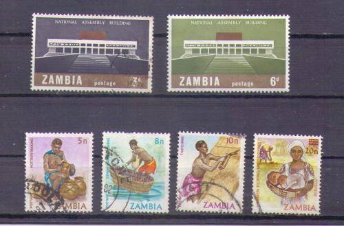 Zambia. 2 Different groups. Mix mint/used/one very slightly hinged