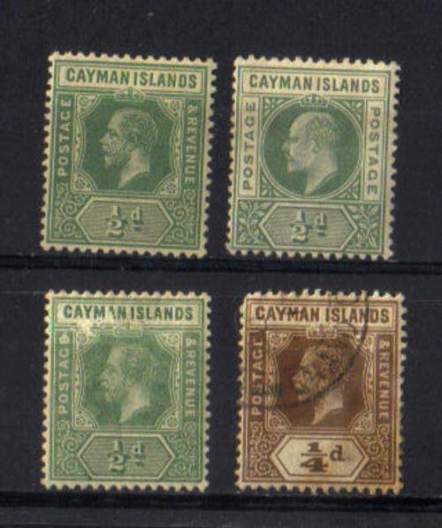 Cayman Islands. 4 Stamps. Mix mint/used/hinged