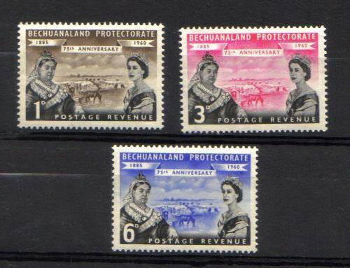 Bechuanaland Protectorate. Complete set of 3 Stamps. MNH