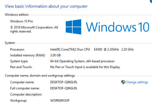 Intel Core 2 Duo Dual Core Computer