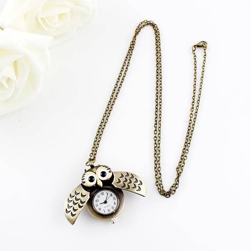 Vintage/ Antique Style Gold Color Alloy Bird Wing Workable Pocket Watch