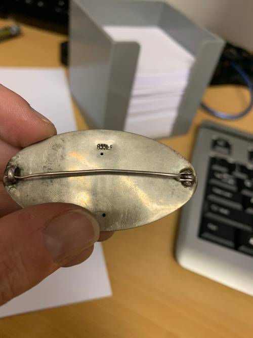 #60 Beautiful silver (?) brooch - 800 EP