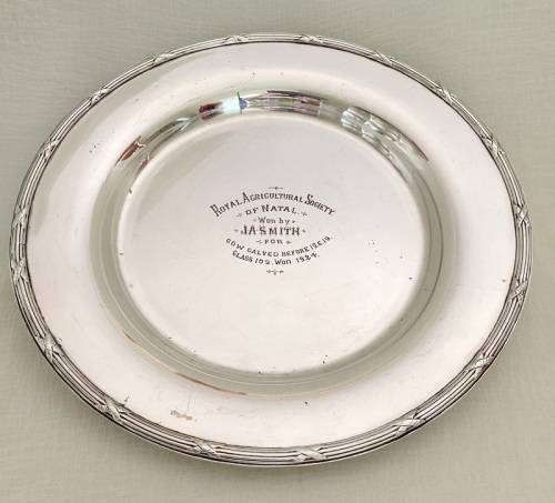 SILVER PLATED TROPHY DISH FOR THE ROYAL AGRICULTURAL SOCIETY OF NATAL
