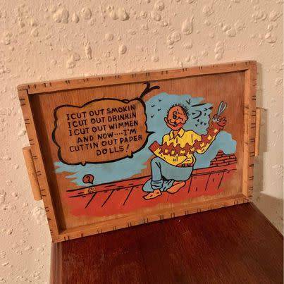 #12 Humorous Vintage Bar Item - Tray