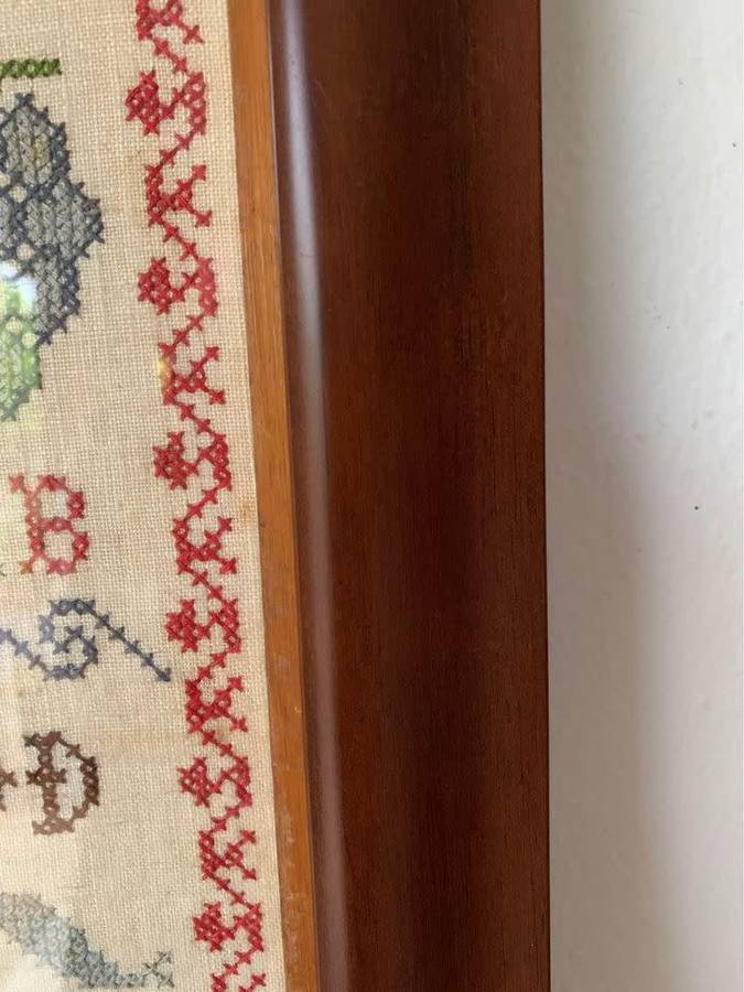 #27 Beautifully framed cross stitch sampler - meal prayer