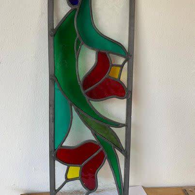 Stained glass panel - 43 by 16 cm