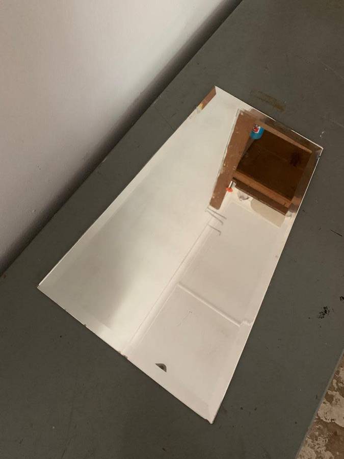 #79 Vintage bevelled asymmetrical mirror