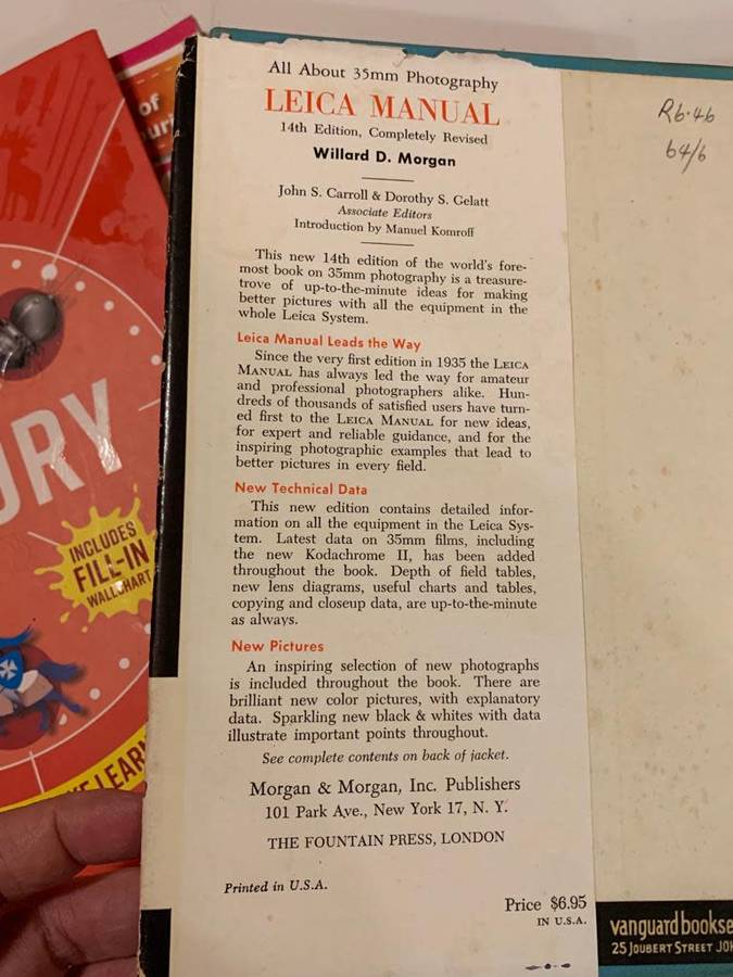 #80 LEICA MANUAL Camera Book by Willard D. Morgan 14th Edition