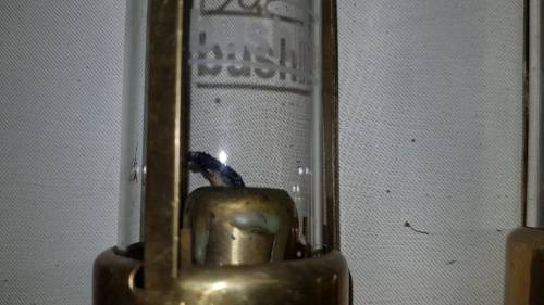 Set of three vintage brass bush lights.