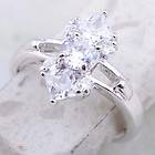 Rare White Topaz Silver gemstone ring size 6.25