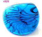ONE GLASS MURANO LAMPWORK BLUE RING SIZE 8