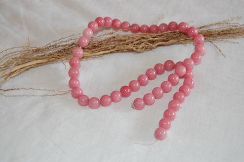 8mm ROUND GENUINE NATURAL RHODOCHROSITE GEMSTONE BEADS 15" MAKE YOUR OWN NECKLACE