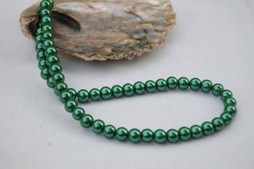 ROMANTIC DARK GREEN OLIVE 8MM OLIVE NECKLACE FOR WEDDING . MATRIC FAREWELL
