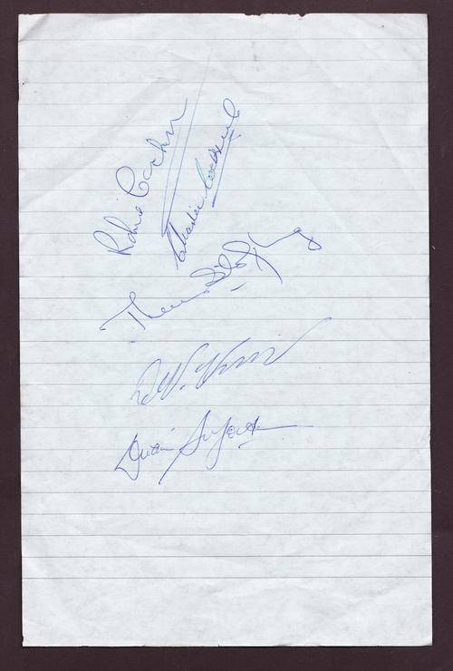 Autographs of 1980's famous Springbok and Western Province Players