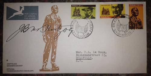 1968 21 September HERTZOG OFFICIAL FDC #8 (35000 issued)