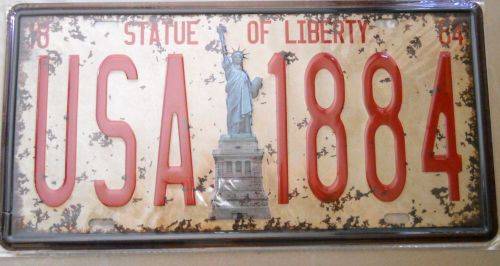 STATUE OF LIBERTY NUMBER PLATE 31X16CM