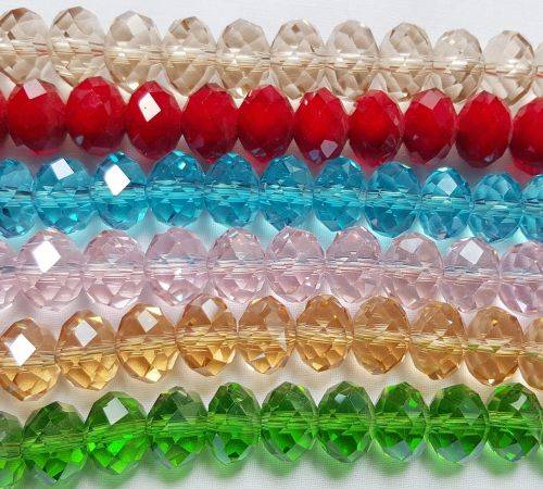 36 x 8x12mm - Mix Pack  Rondelle glass beads