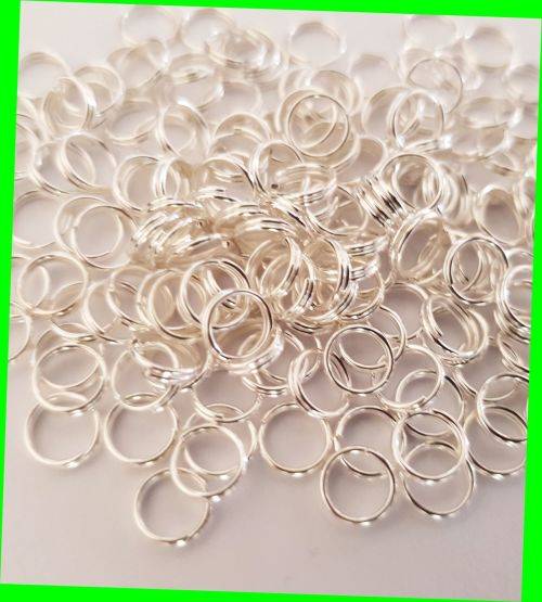 100 Silvertone Split rings - 6mm