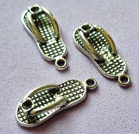 Tibetan Silver Flip Flop Charms  9x23mm - Each