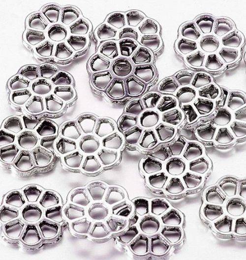 20pc x 9mm Tibetan Flower Spacers