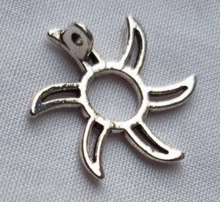 Tibetan Style Silver Tone Sun Shape Toggle Clasp  21 mm - 1 Set