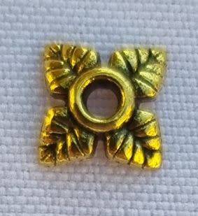 10pc, 7mm  Tibetan Style Antique Gold Tone Bead Caps