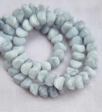 20pc Grey / Nugget/  Marble  Glass Beads (6 x 4mm)