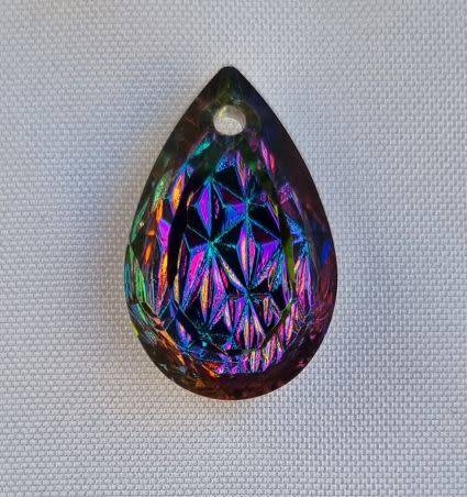1 pc  x 19mm  Rhinestone / Glass / Teardrop  Pendant