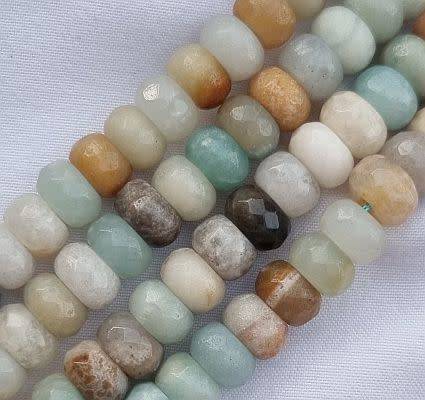 Pre Black Friday Sale 1 Strand Natural  / Amazonite /Faceted /Rondelle Beads (+/- 8x5mm)  (+/-74pcs)