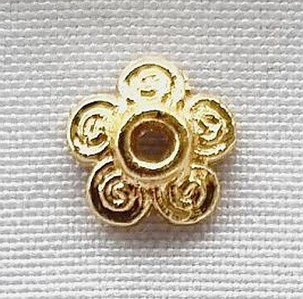 10pc x 7mm / 18K Gold Plated /  Tibetan Style  Bead Caps