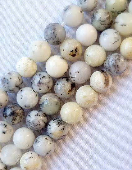 1 Strand  x (6mm) Natural /  White African Opal / Round  Beads +/-58pcs