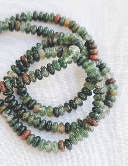 *Clearance Sale*1 Strand  4x2mm / Natural / Indian Agate /  Flat Round  Beads +/- 160pcs (38cm)