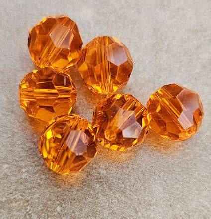*Clearance Sale*10pc x 10mm Orange / Faceted / Round Faceted Beads