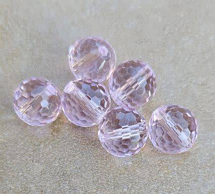 *Clearance Sale*10pc x 10mm Pink / Imitation Crystal / Round Faceted Beads