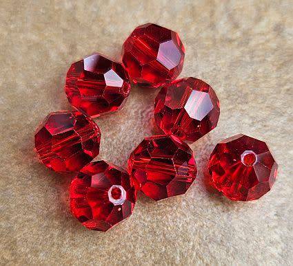 *Clearance Sale*10pc x 10mm Red  / Round Faceted Beads