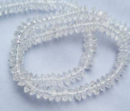 *Clearance Sale*1 Strand   (6x3mm)  Clear /  Crackle / Disc/ Glass Beads (+/- 140pcs)