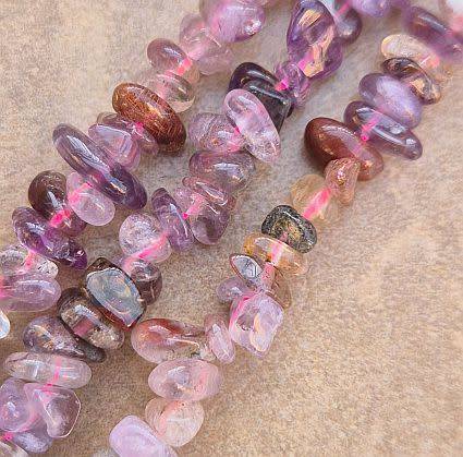1 Strand Natural / Auralite  /  Chips  / +/-6x2mm / Strand 39cm