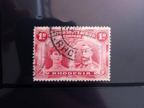 BSAC - 1910 - Double Head 1d Rose Red - 'OD' Flaw - Value R450