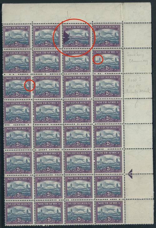 Union of SA - 1950 - 2d Reduced Size BO32 - Large ink Blob Plus Two other Varieties!! - R1500++