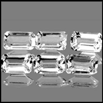 STUNNING 6 PIECE SET OF NATURAL RECTANGLE CUT AQUAMARINE - R1 NO RESERVE AUCTION!